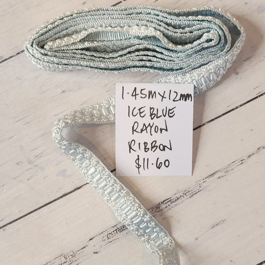 1.45m ice blue rayon trim