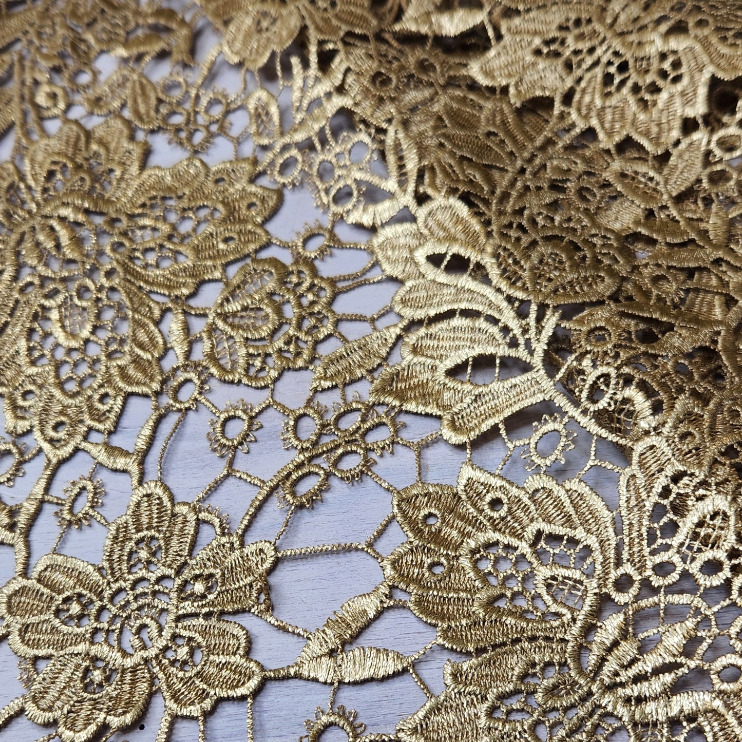 Guilded age foil Guipure Lace