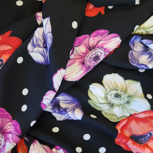2.5m Floral polka dot Lightweight crepe