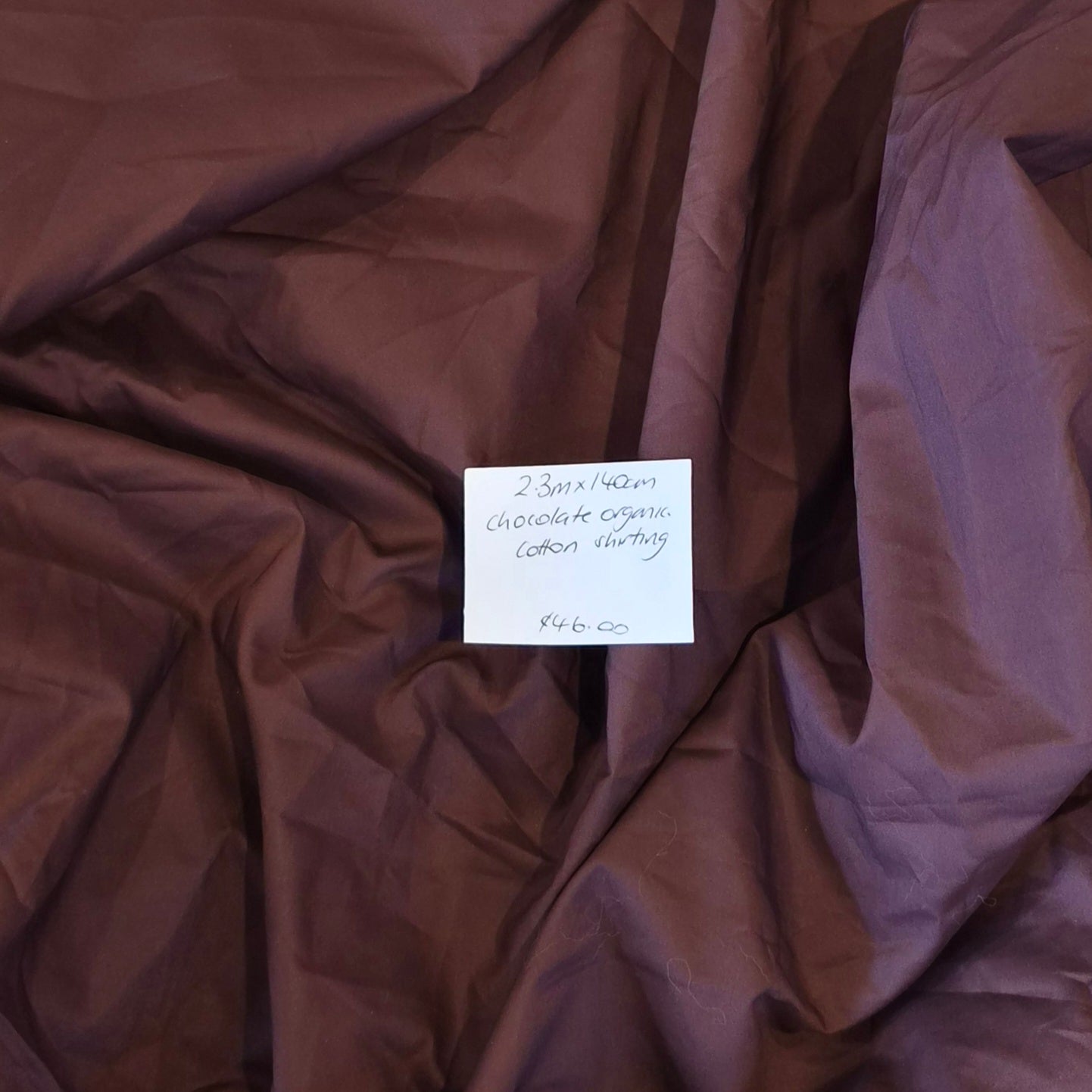 2.3m Chocolate organic cotton shirting