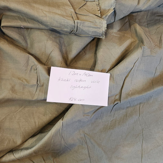 1.2m Khaki cotton voile