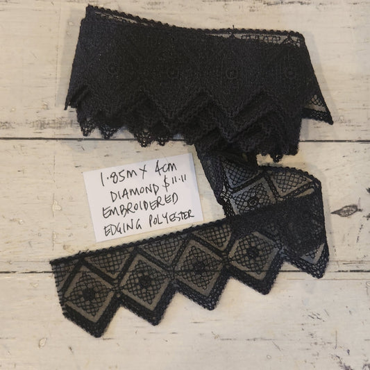 1.85m Diamond embroidered edging