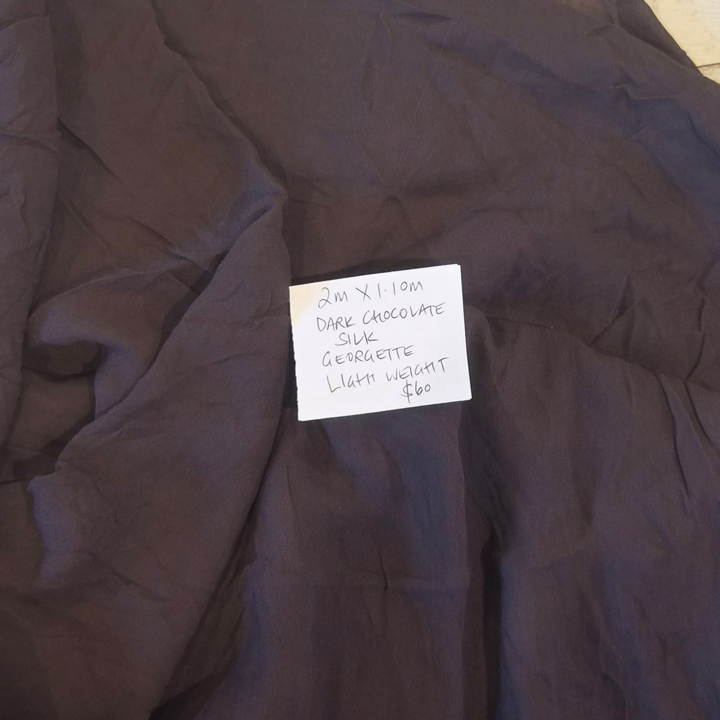 2m Dark chocolate silk georgette