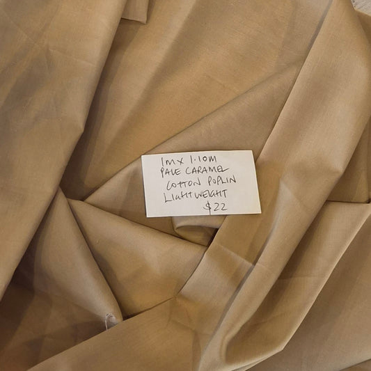 1m Pale caramel cotton poplin