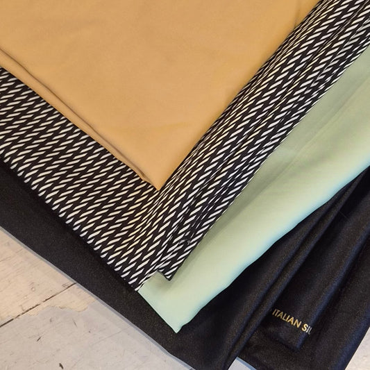 23. 5m Assorted poly satin and crepe de chine
