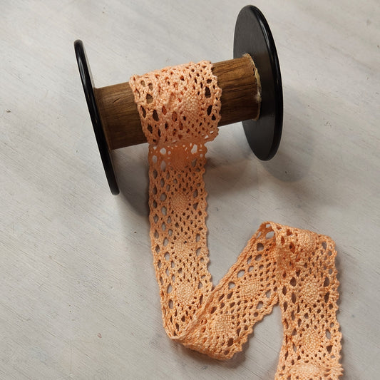 Annika apricot crochet lace