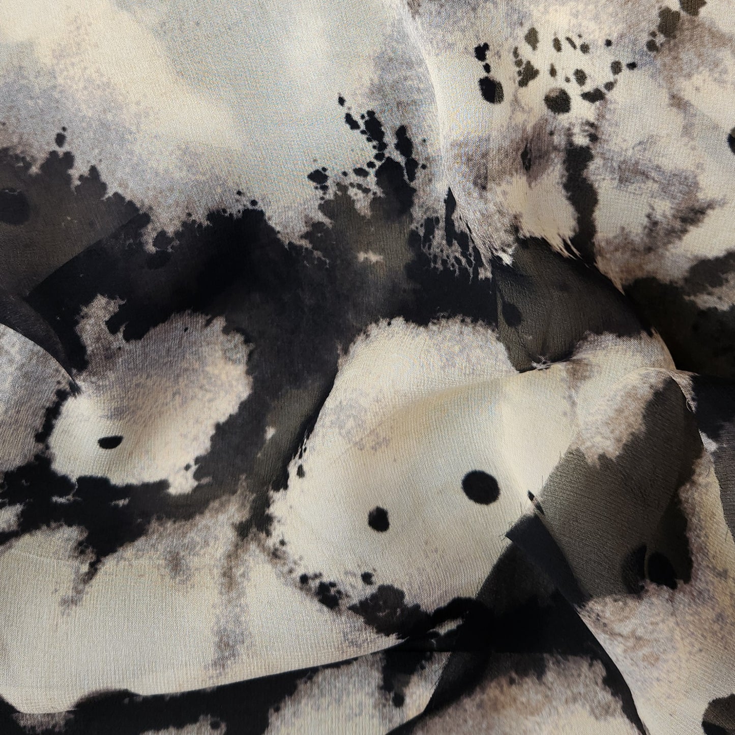 Water spot brown Silk georgette