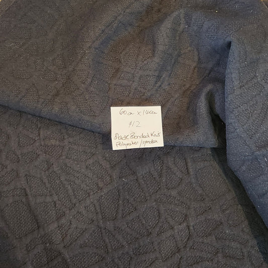 60cm Black bonded knit