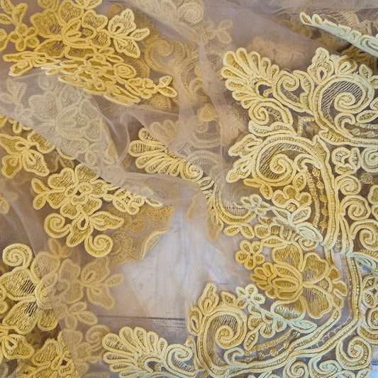 Dijon lace corded mesh