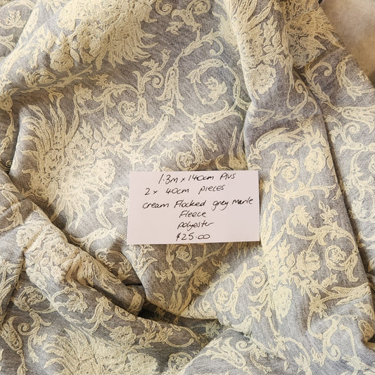 1.3m plus pieces cream flocked fleece