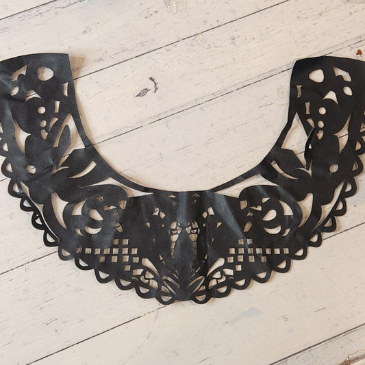 Fuax leather cut-out collar piece