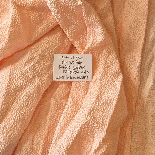 1.8m Powder pink bubble brocade