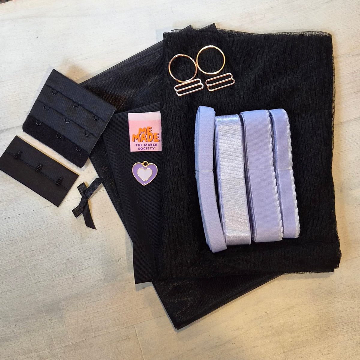 Purple heart Delicate sheers large Wired Bra Kit