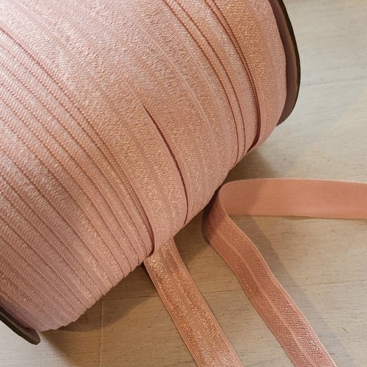 Rose Pink 15mm Satin Foldover Elastic