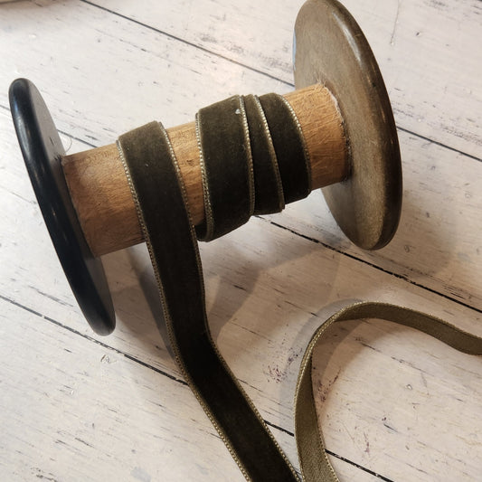 Olive velvet ribbon