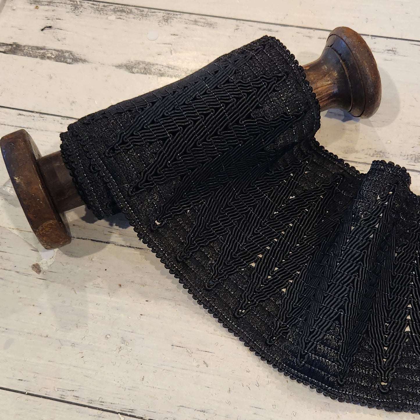 Black decorative shirred elastic