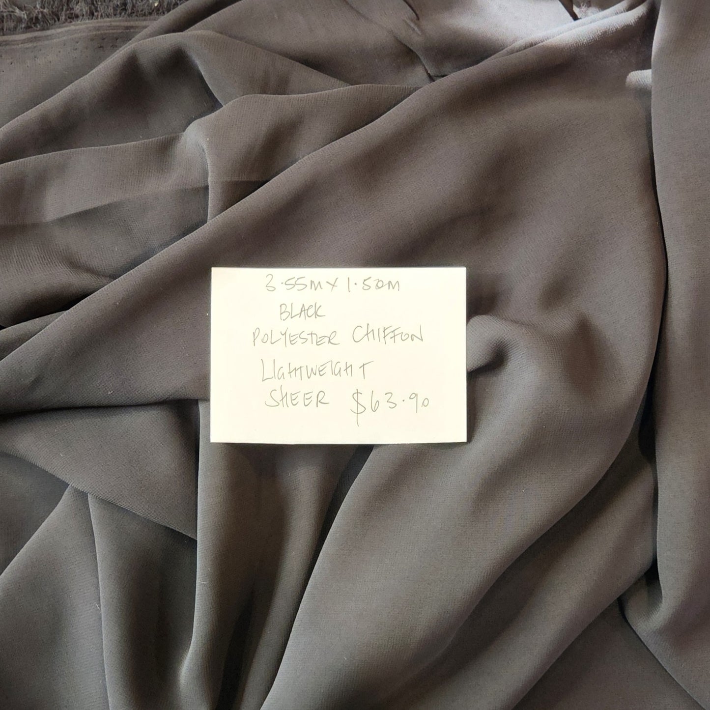 3.55m Black chiffon