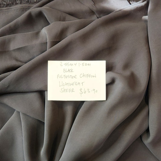 3.55m Black chiffon