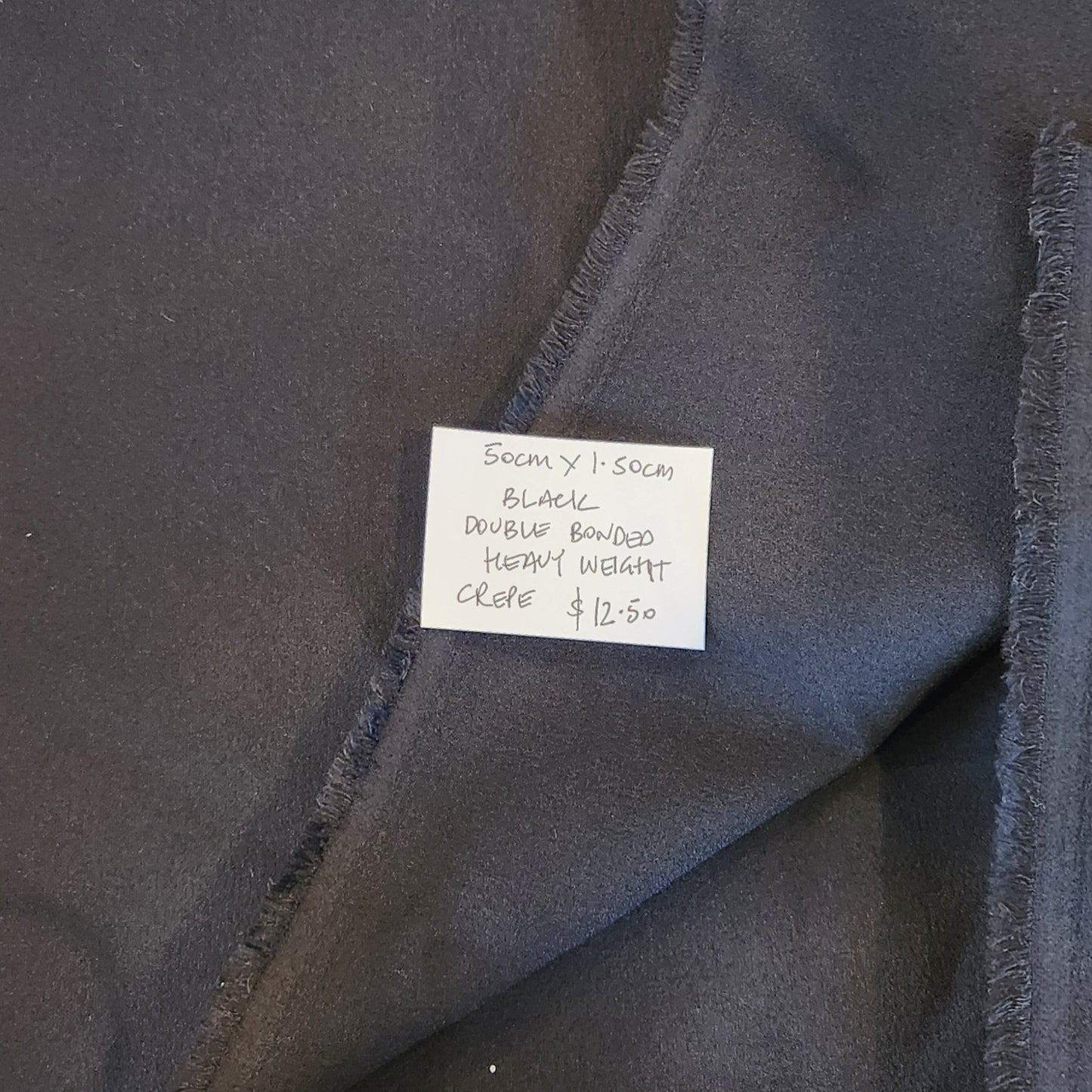 50cm Black double bonded crepe