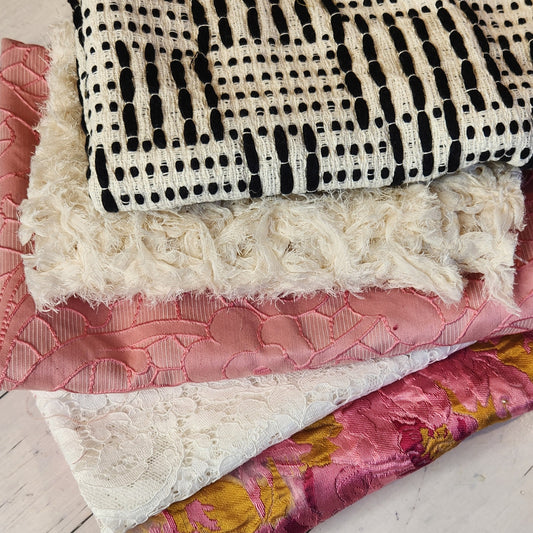 37. 5 pieces Assorted  brocade and cotton