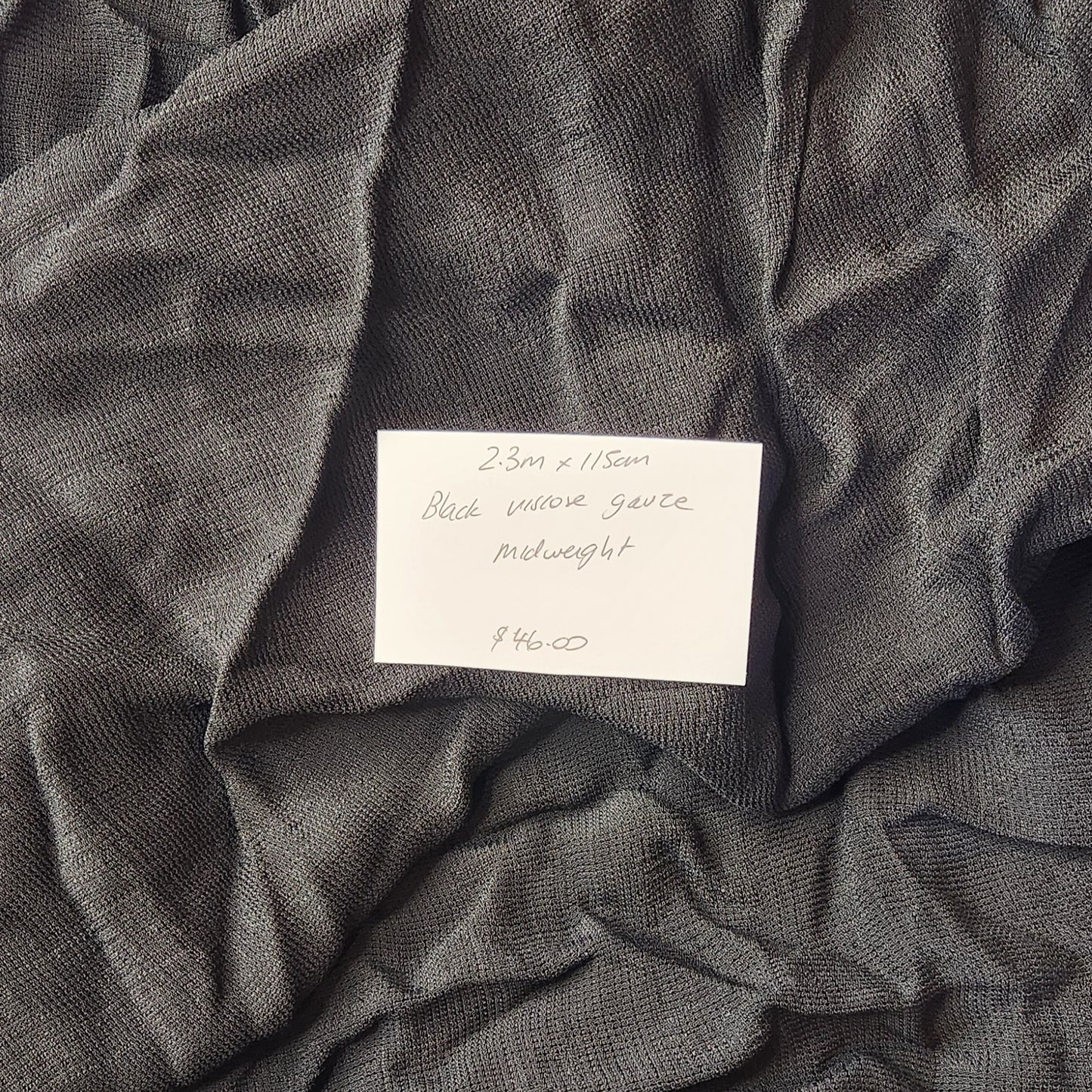 2.3m Black viscose gauze