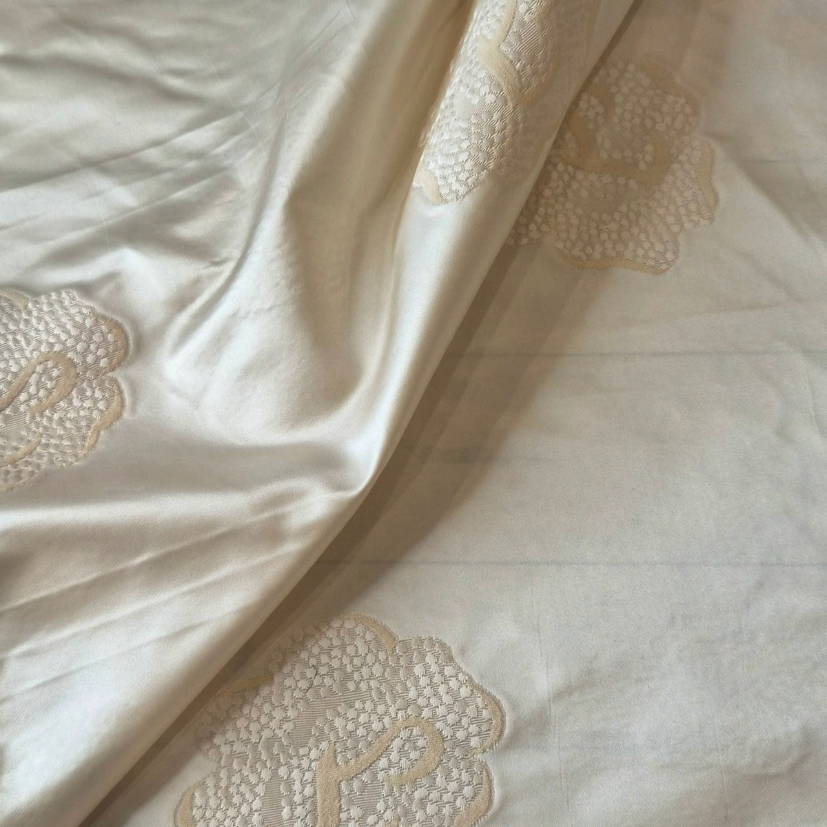 Flora embroidered duchess satin
