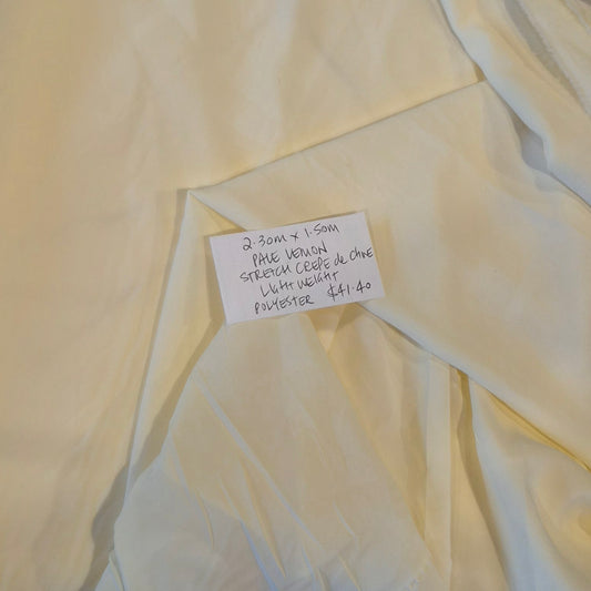 2.30m Pale lemon stretch crepe de chine