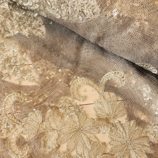 Pewter fantasy Embroidered mesh
