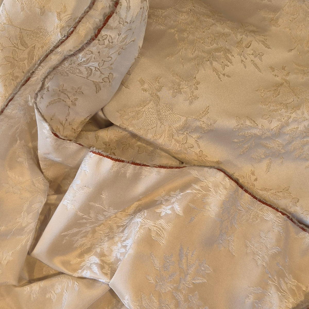 3.2m Embroidered silk duches satin
