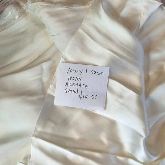 70cm ivory acetate satin