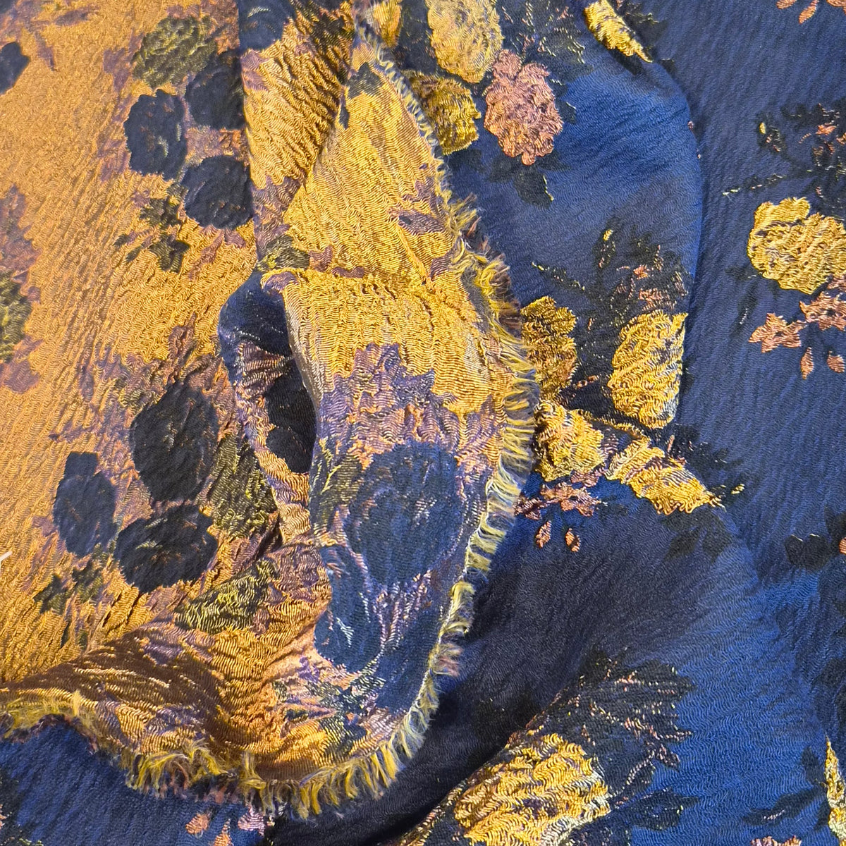 Bronze roses jaquard brocade