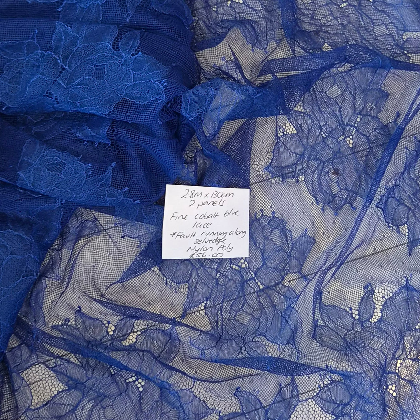 2.8m two panels fine cobalt blue lace