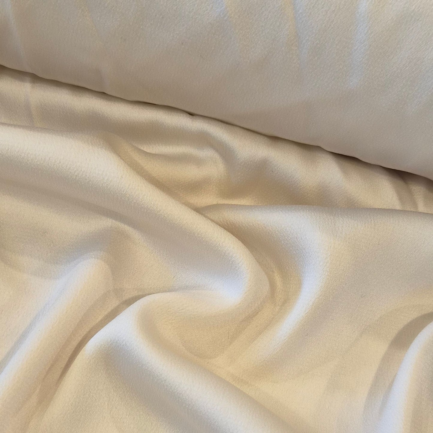 Ivory lightweight stretch satin