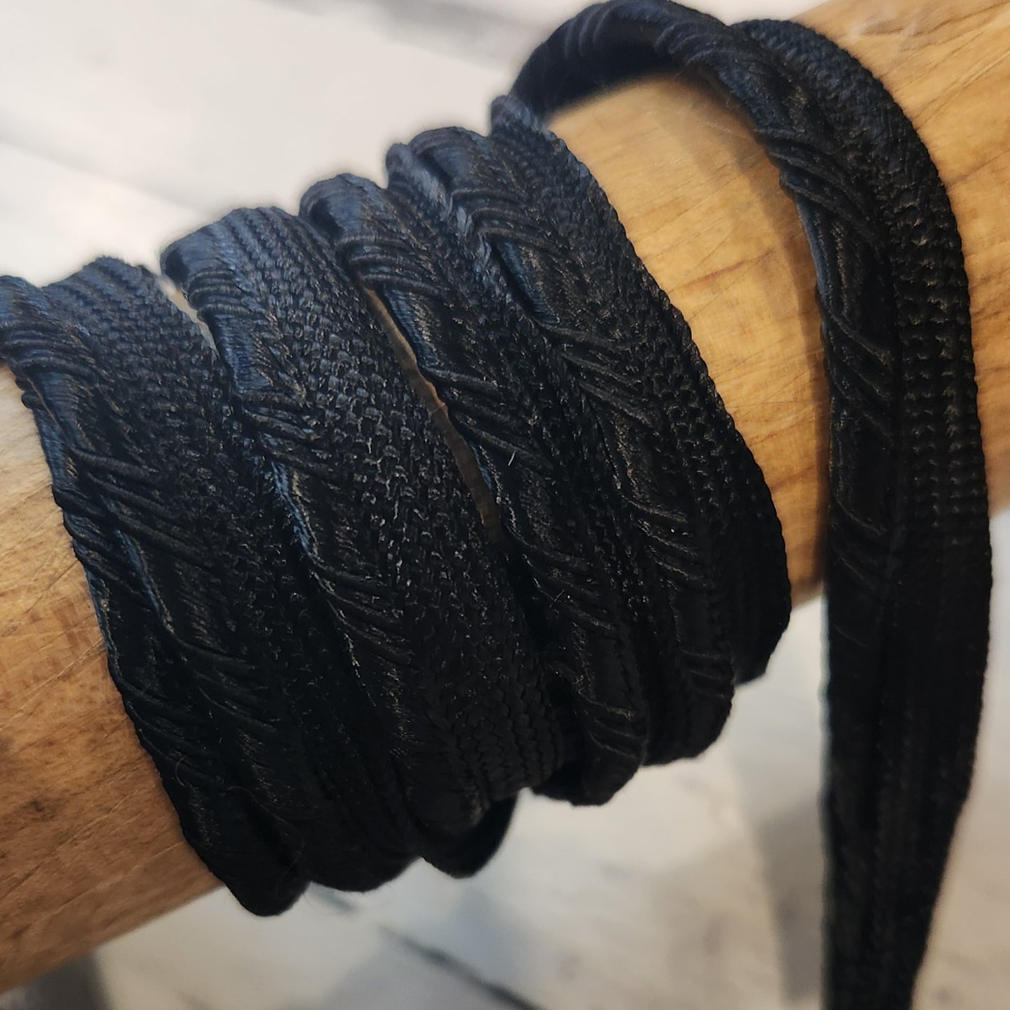 Black satin  Stripe Piping