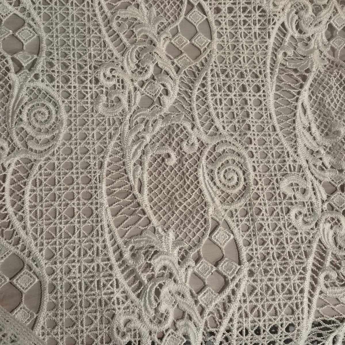 Ivory ornate lattice lace
