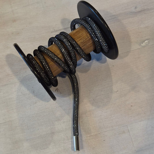 50cm Black Crystal's on rope with metal toggles