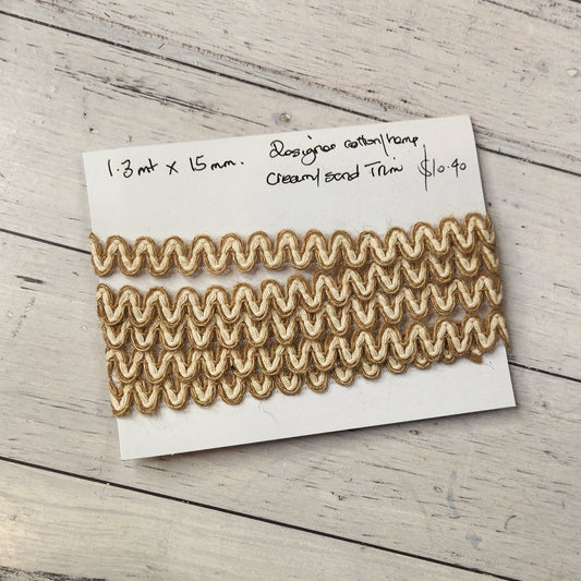 1.3m Designer hemp/ cotton trim