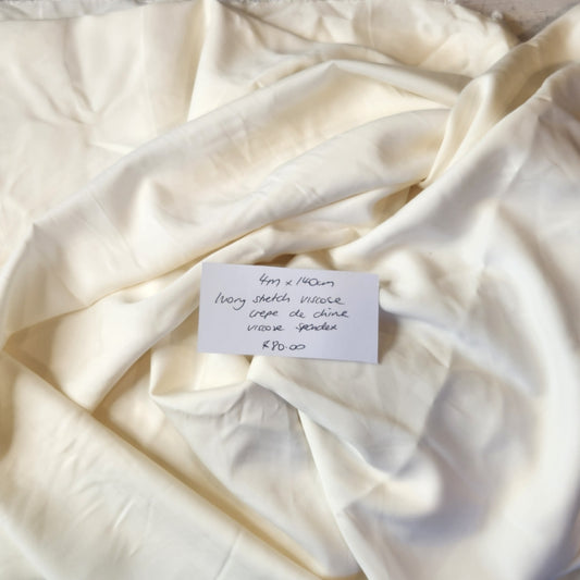 4m ivory stretch viscose