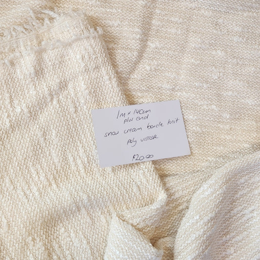 1m plus end snowcream boucle knit