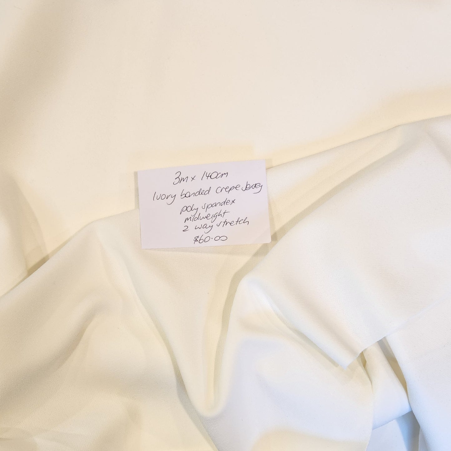 3m Ivory bonded crepe jersey