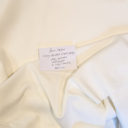 3m Ivory bonded crepe jersey