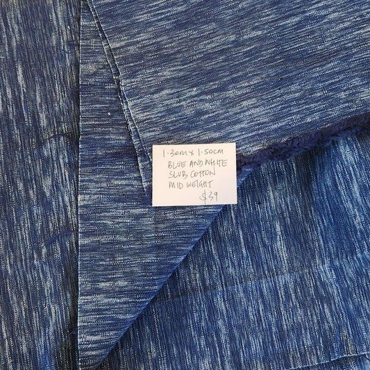 1.30m blue and white slub cotton
