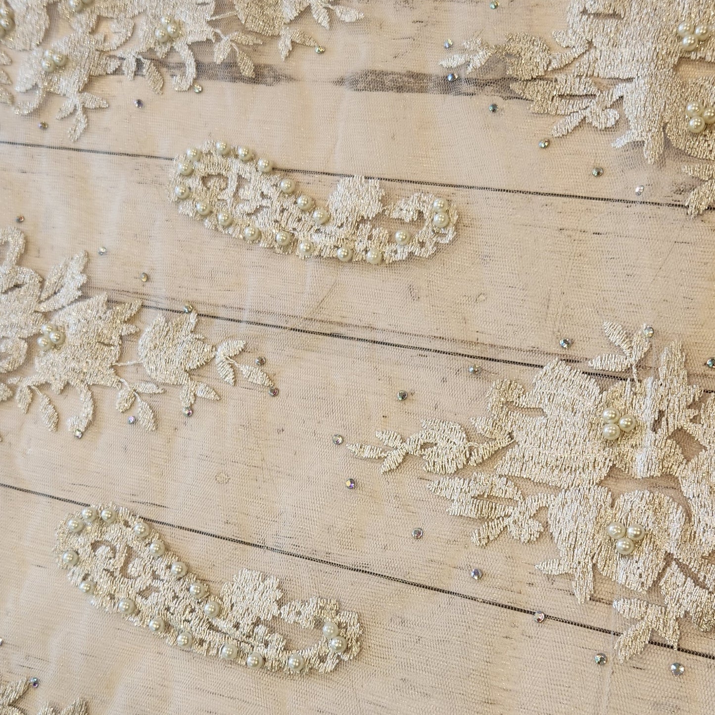 House of Medici embroidered beaded tulle