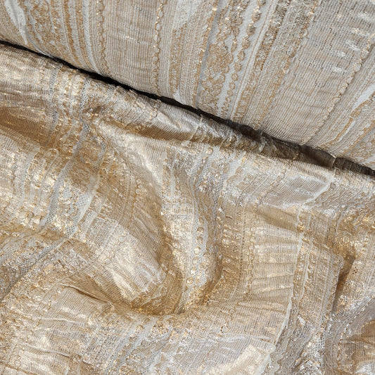 Golden frills stretch lace