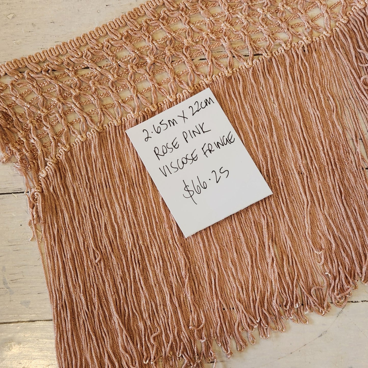 2.65m Rose pink fringe viscose