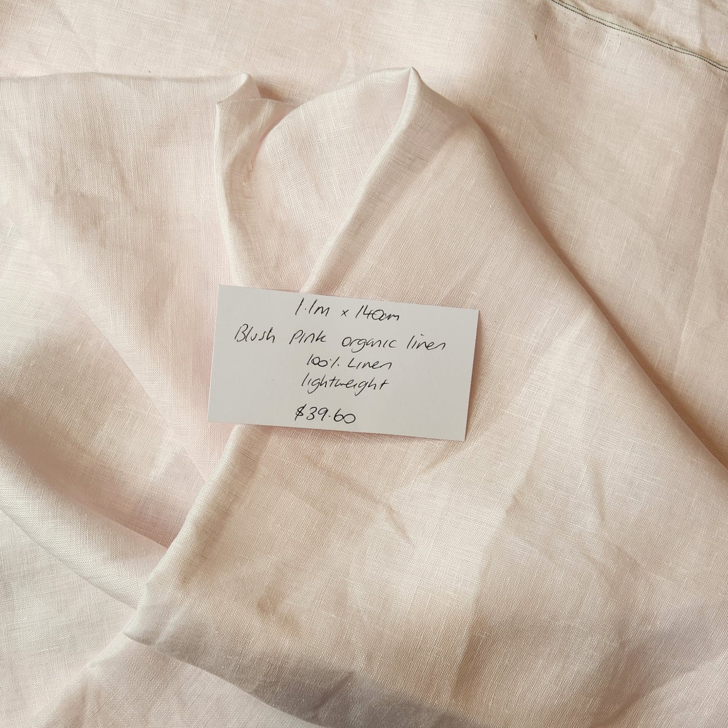 1.1m Blush pink Organic Linen