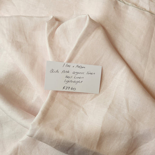 1.1m Blush pink Organic Linen