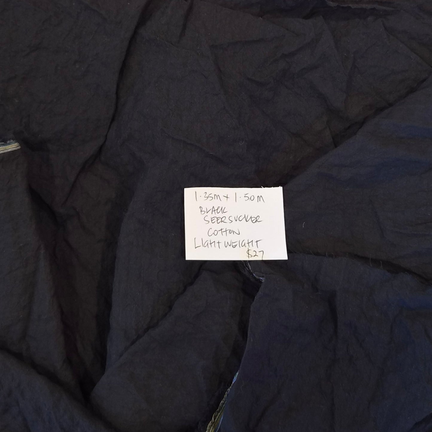 1.35m Black seersucker cotton