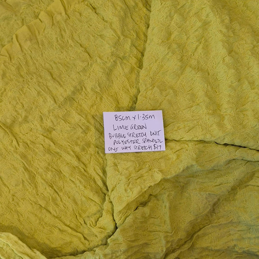 85cm Lime green bubble stretch jersey knit