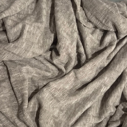 2.10m Plush soft grey marle rib knit